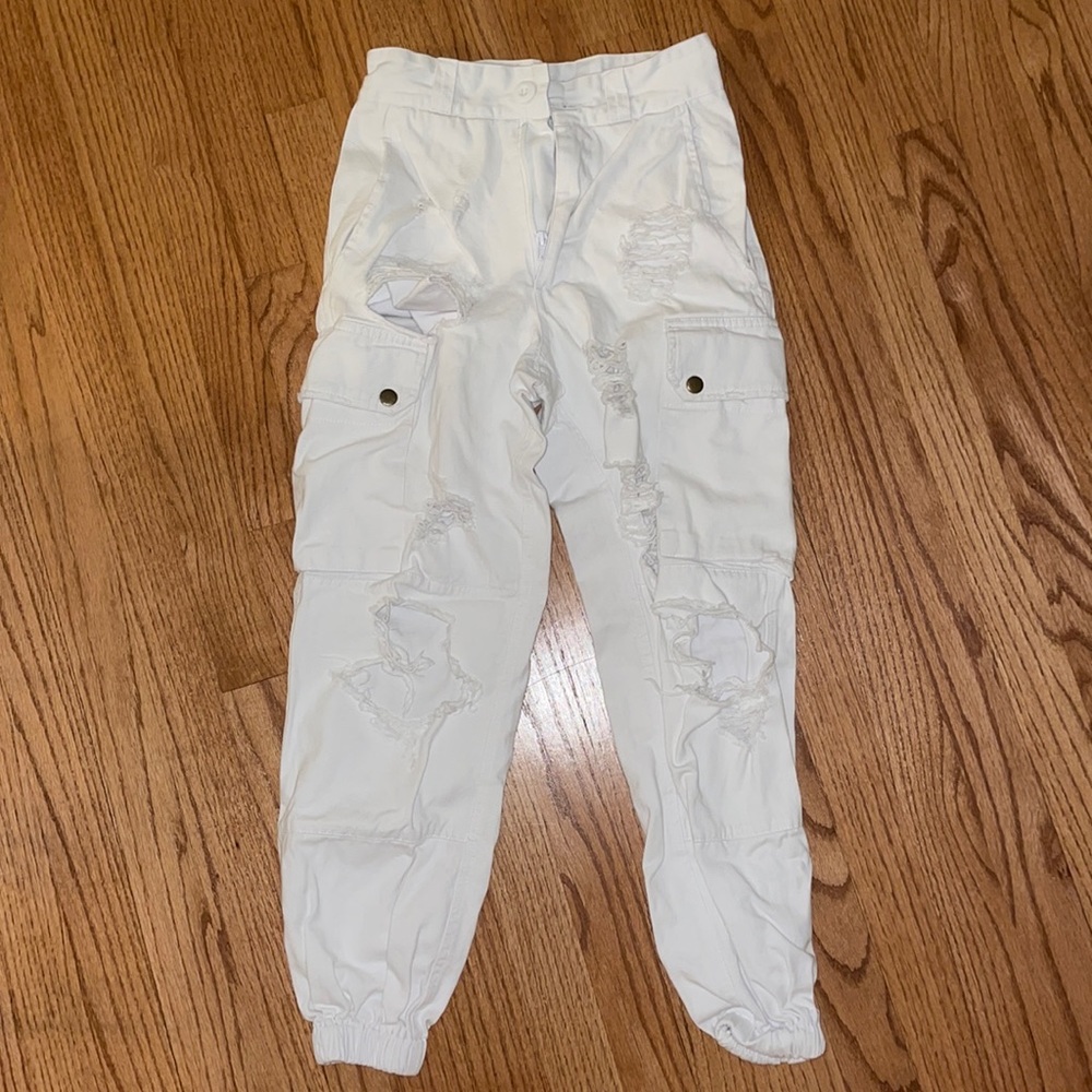 LF white cargo joggers